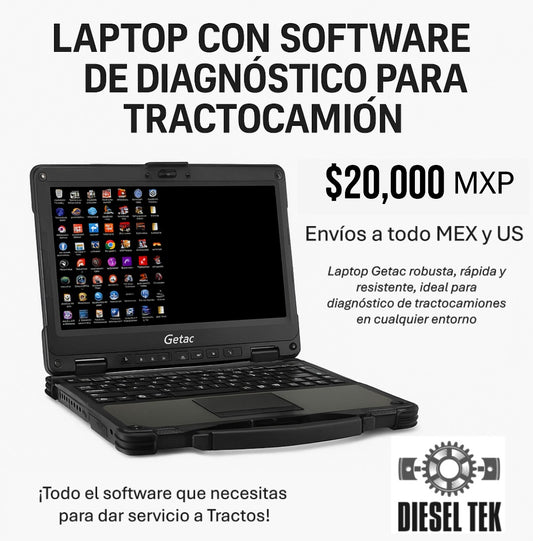 Laptop con Software de Diagnóstico para Tractocamión